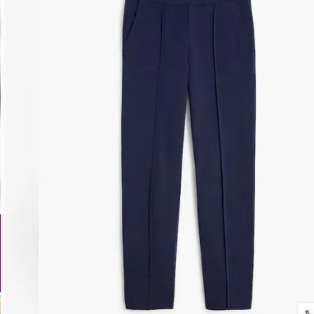 J. Crew Pintuck Women's SP Small Petite Sweatpants Navy Blue Pockets Pants